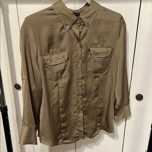🤎 New York & Company Tannish Brown Button-up Shirt